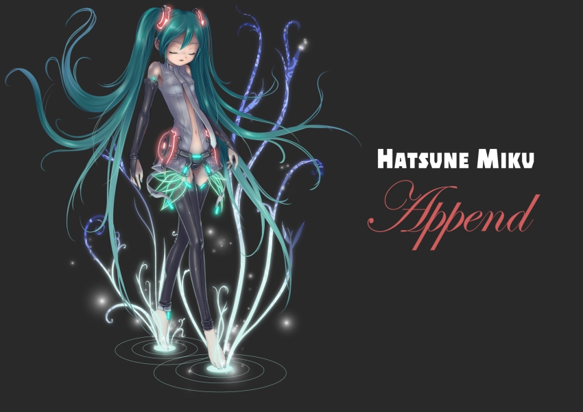 Crazypen Hatsune Miku Hatsune Miku Append Vocaloid Vocaloid Append Highres Girl Aqua