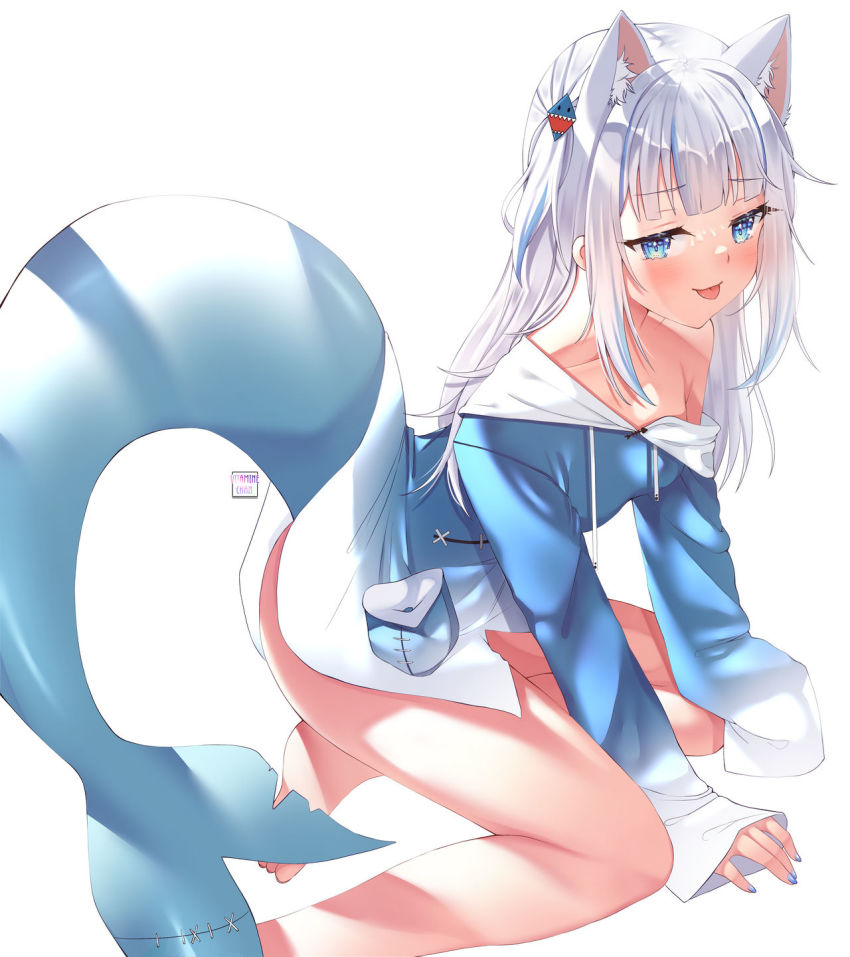 vitaminechan, gawr gura, hololive, hololive english, highres, 1girl, animal  ears, fins, fish tail, shark tail, tail, tongue, virtual youtuber - Image  View - | Gelbooru - Free Anime and Hentai Gallery