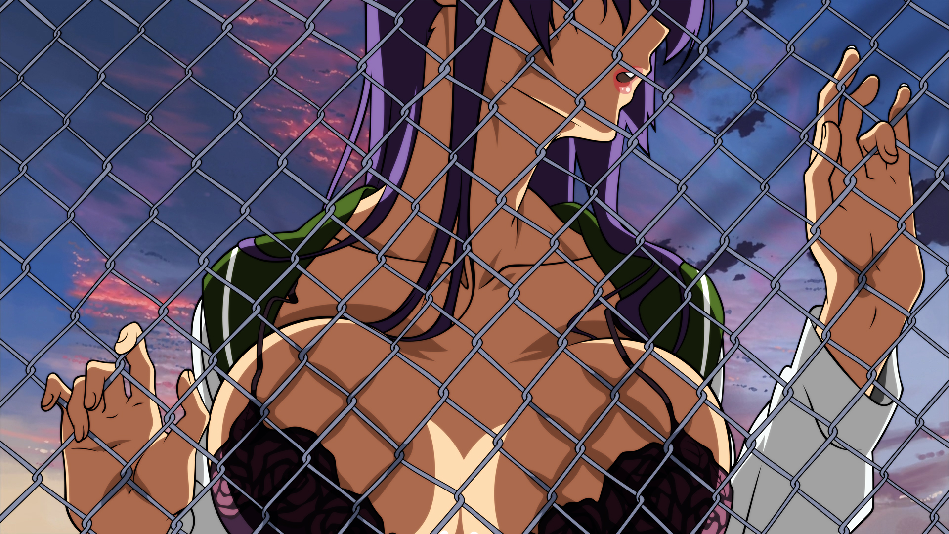 Busujima Saeko Highschool Of The Dead Highres Vector Trace Wallpaper 1girl Bra Breast