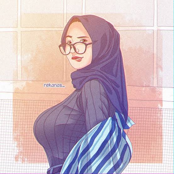 1girl breasts female_focus glasses hijab huge_breasts lip_biting looking_at_viewer naughty_face rekanas