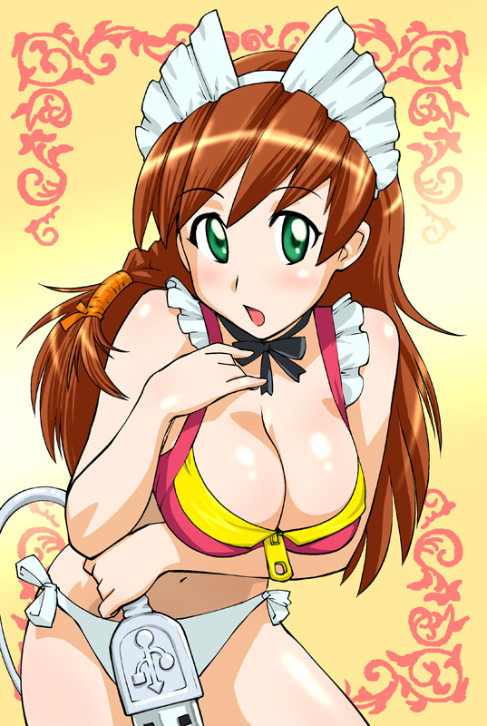 Ueyama Michirou Cyberdoll May Hand Maid May 00s 1girl Bow Bowtie Bra Breasts Brown Hair