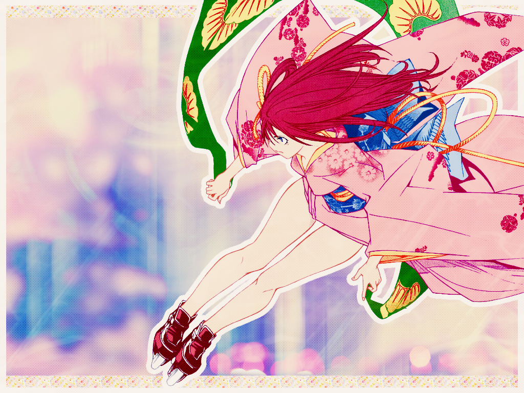 Noyamano Ringo Air Gear Wallpaper S Girl Bare Legs Blush Breasts Female Focus Floral