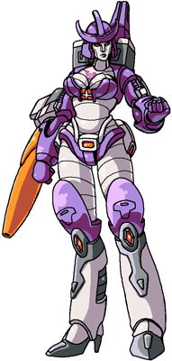 1girl artist_request breasts cannon galvatron genderswap large_breasts lowres robot_girl source_request transformers