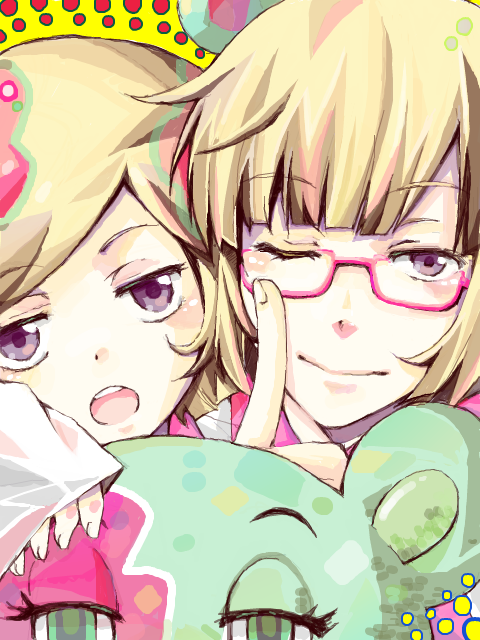 00s glasses irabu_ichirou kuuchuu_buranko trapeze wink