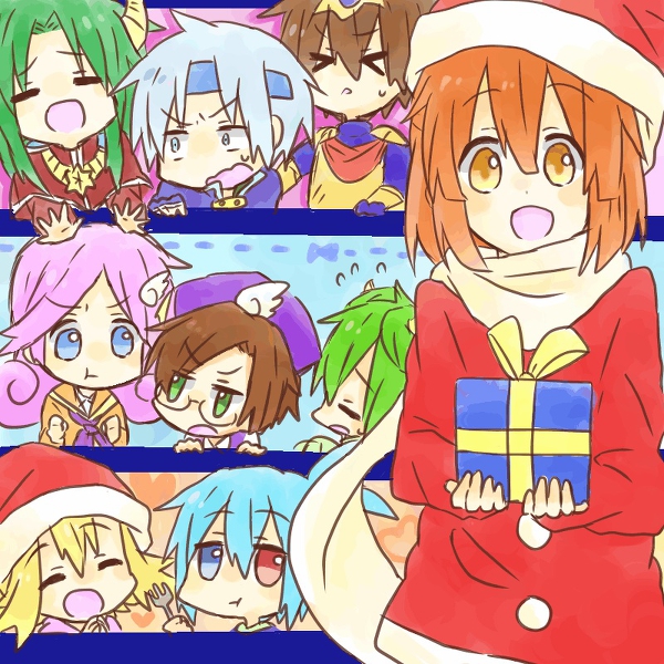 4girls 5boys amitie_(puyopuyo) arle_nadja bad_id bad_pixiv_id christmas compile copyright_request image_sample klug_(puyopuyo) lagnus_the_brave lidelle_(puyopuyo) madou_monogatari matsu_(sekaowaoneok) multiple_boys multiple_girls pixiv_sample puyopuyo puyopuyo_fever puyopuyo_fever_2 raffina_(puyopuyo) resized santa_costume satan_(puyopuyo) schezo_wegey sig_(puyopuyo)