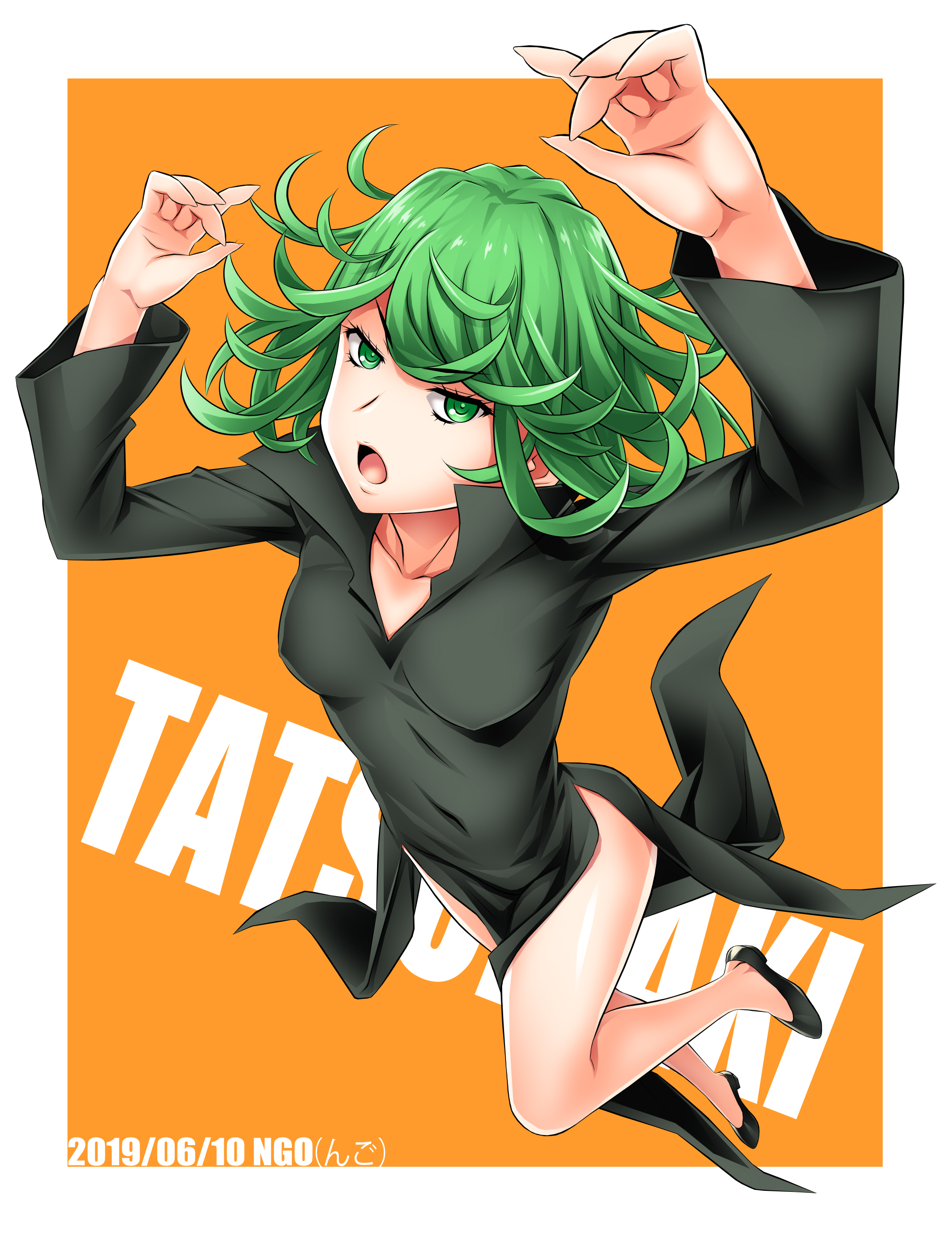 Tatsumaki One Punch Man Absurdres Highres 1girl English Text Flying Solo Image View