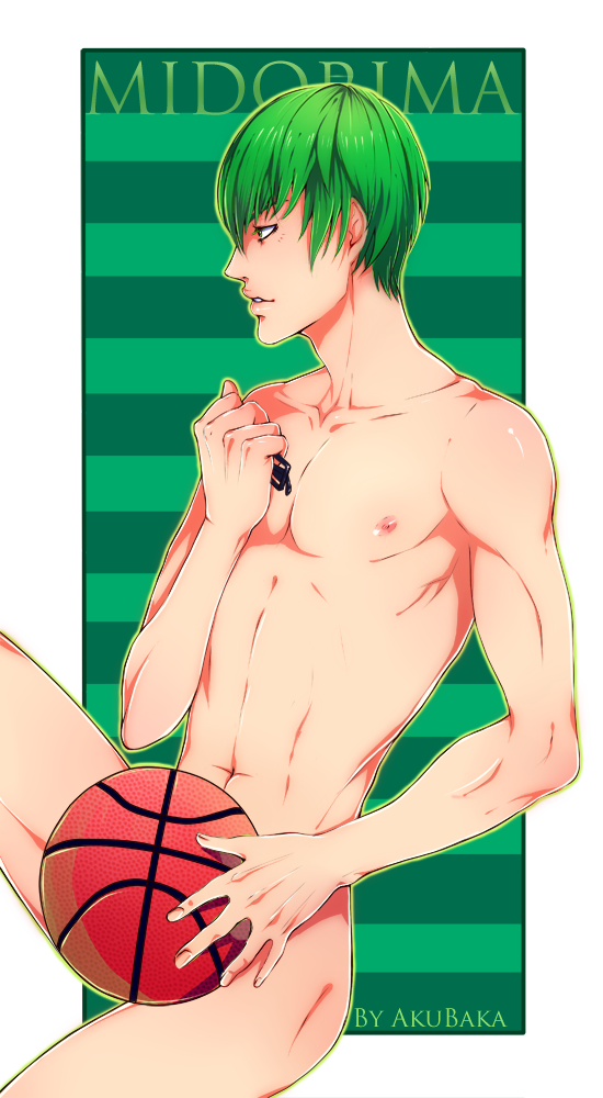 1boy akubaka basketball kuroko_no_basuke male_focus midorima_shintarou nude solo