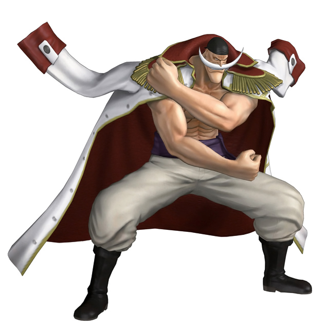 1boy 3d edward_newgate facial_hair full_body jacket jacket_on_shoulders male_focus mustache official_art one_piece one_piece:_pirate_warriors simple_background solo whitebeard