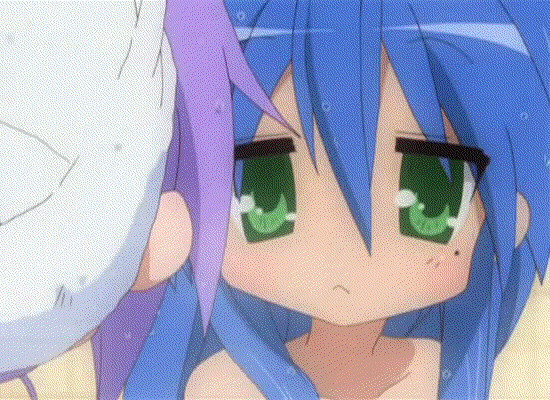 Izumi Konata Lucky Star Animated Animated 00s 2girls 3 Bare Shoulders Blue