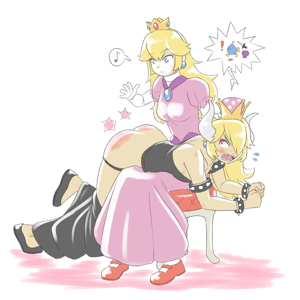 zekel, bowsette, princess peach, tagme, 2girls, ass, breasts, butt crack,  crown, multiple girls, red ass, spanked, spanking - Image View - | Gelbooru  - Free Anime and Hentai Gallery