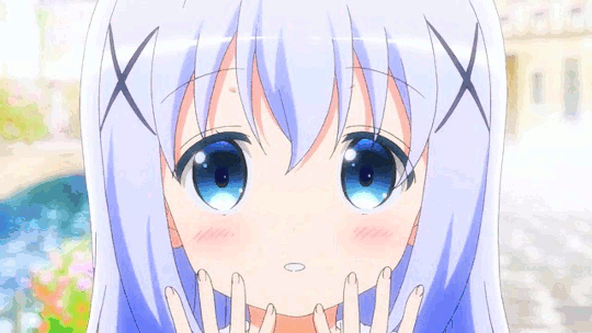 Kafuu Chino Gochuumon Wa Usagi Desu Ka Animated Animated 1girl Blue Eyes Blue Hair