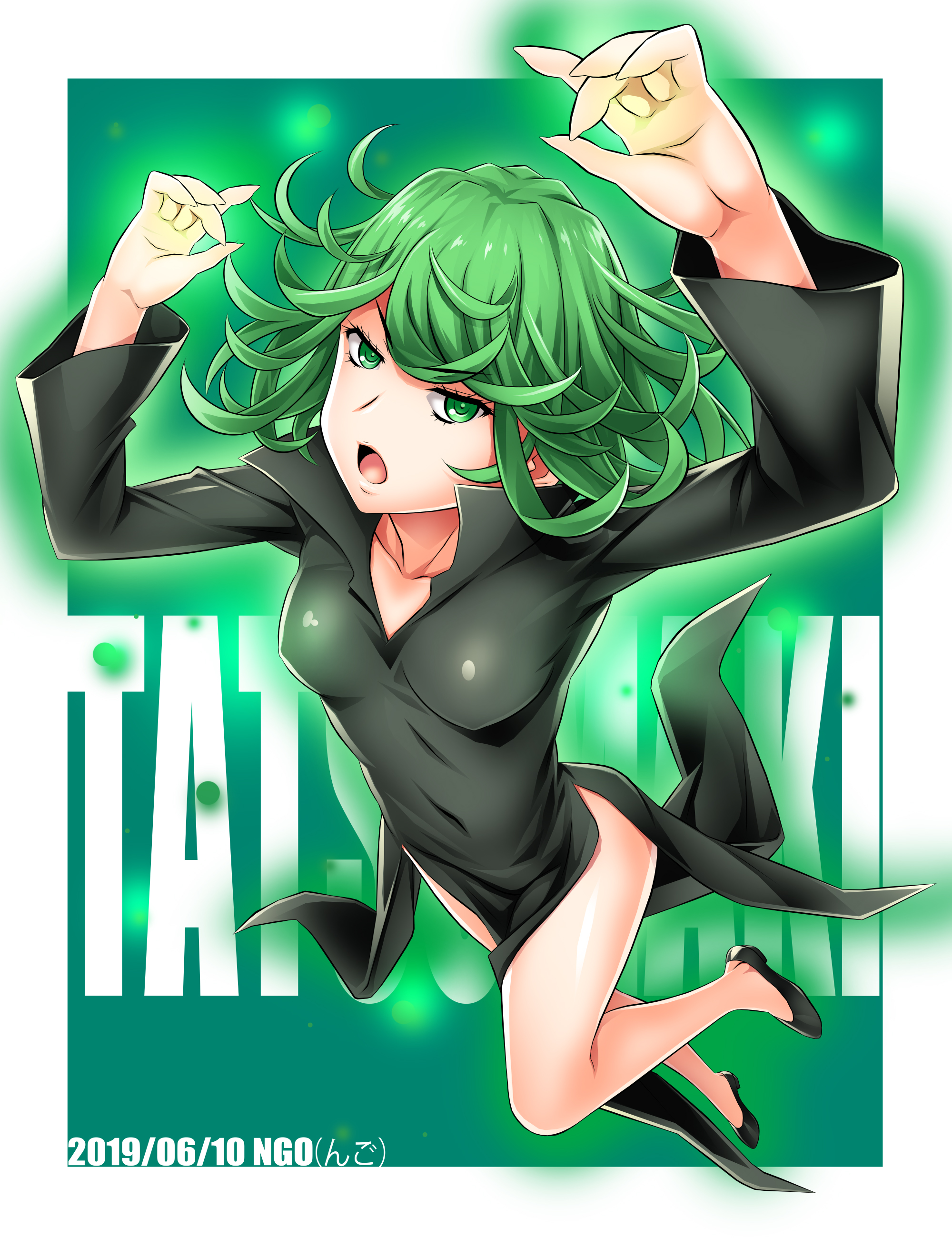 Tatsumaki One Punch Man Absurdres Highres 1girl English Text Flying Solo Image View 