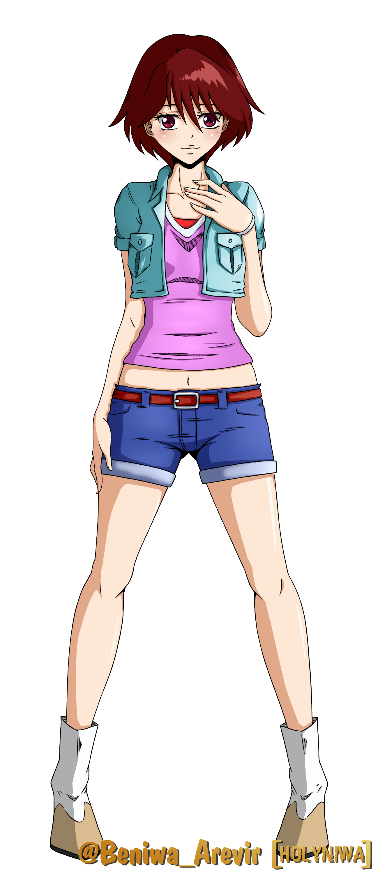 Fujieda Yoshino Digimon Absurdres Highres Girl Belt Blush