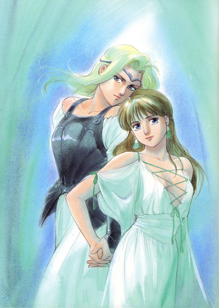 2girls blonde_hair eien_no_filena filena holding_hands lila multiple_girls takada_akemi yuri