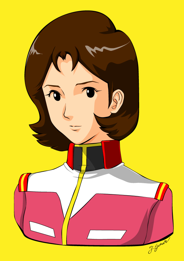 Ven Dai6ten Mirai Yashima Gundam Mobile Suit Gundam 1girl Black Eyes Brown Hair