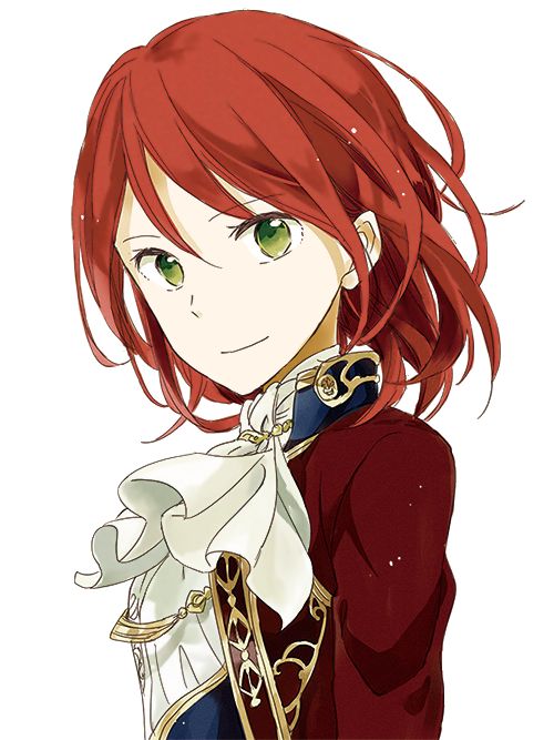 1girl akagami_no_shirayukihime ascot female_focus green_eyes looking_at_viewer red_hair shirayuki_(akagami_no_shirayukihime) short_hair simple_background solo