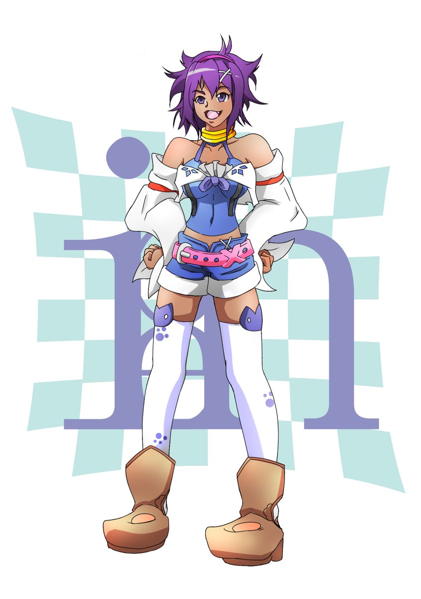 1girl breasts dark_skin digimon female_focus highres medium_breasts oofuchi_himari solo