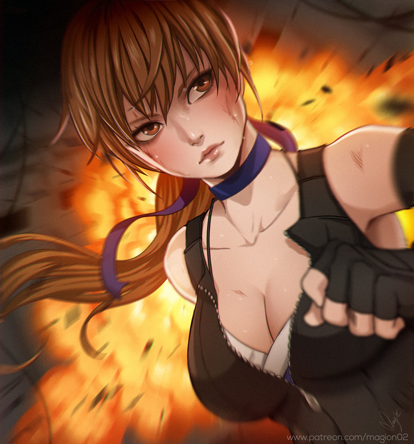 Magion02 Kasumi Doa Dead Or Alive Dead Or Alive 5 1girl Artist Name Breasts Brown Eyes