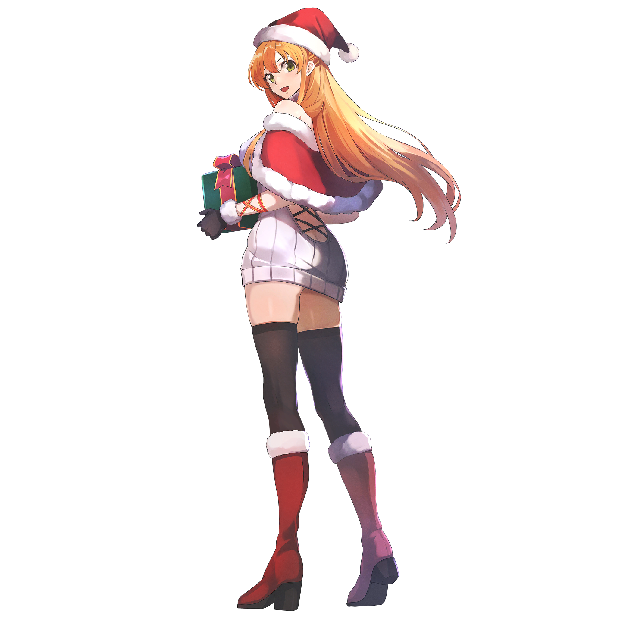 Shirley Fenette Code Geass Highres 1girl Breasts Christmas Green Eyes Hat Large Breasts