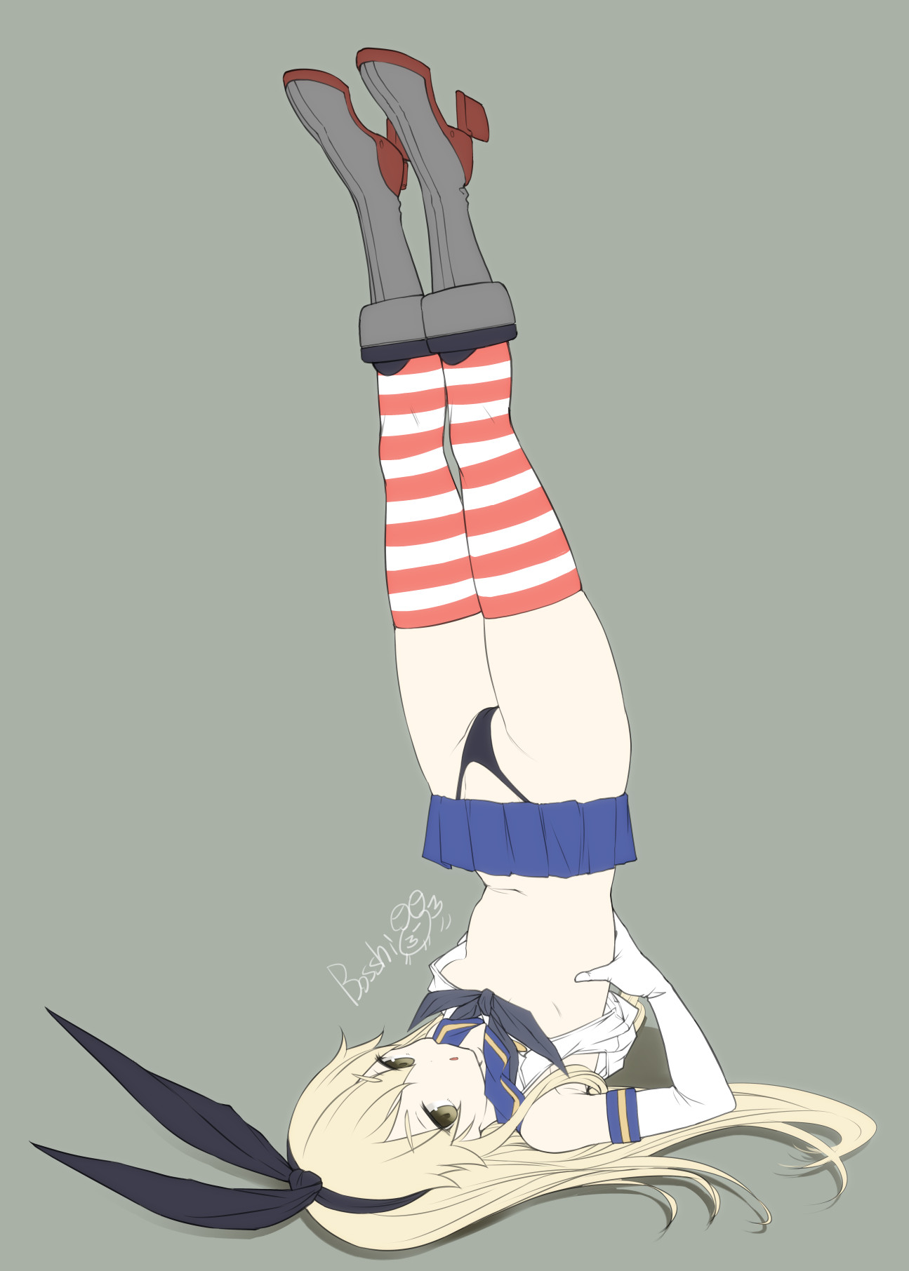 Bosshi Shimakaze Kancolle Kantai Collection Commentary Request Highres 1girl Black 