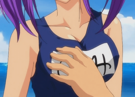 Hitomi School I School I Animated Animated 1girl Nipples Purple Hair School 