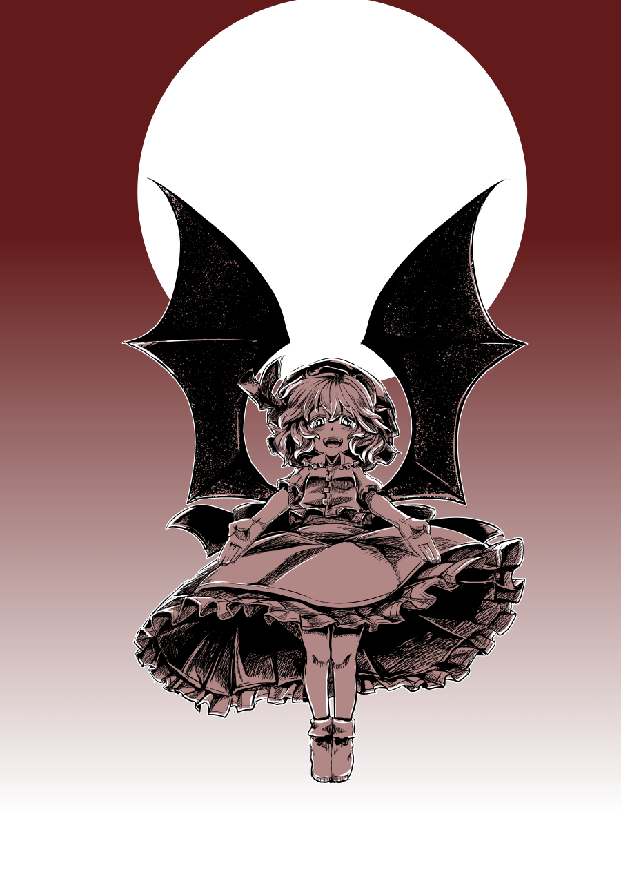 Kuroda Osafune Remilia Scarlet Touhou Highres Girl Bat Wings Bow