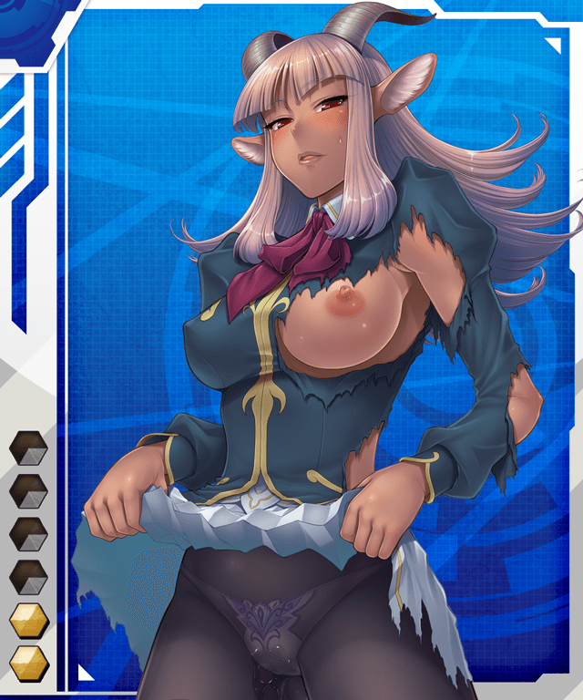 00s 1girl breasts card_(blue-r) card_(medium) card_(r) dark_skin dark-skinned_female edonia_(taimanin_asagi) female_focus horns lilith-soft long_hair monster_girl nipples red_eyes solo tagme taimanin_(series) taimanin_asagi taimanin_asagi_battle_arena_all_card_gallery taimanin_asagi_kessen_arena torn_clothes zol