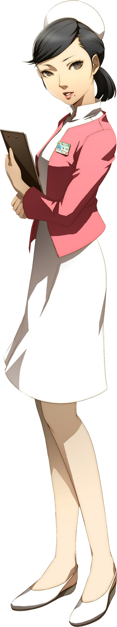 Uehara Sayoko Persona Persona 4 Highres Official Art 1girl Black Hair Brown Eyes