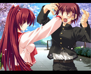 00s 1boy 1girl image_sample iron_claw kousaka_tamaki lowres thumbnail to_heart_(series) to_heart_2