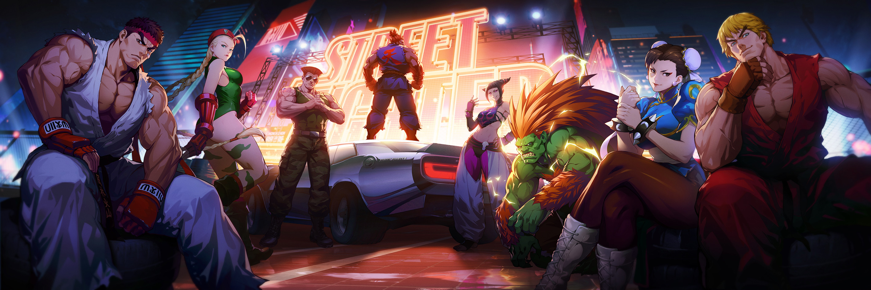 xin wang, akuma (street fighter), blanka, cammy white, chun-li