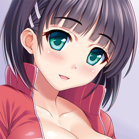 Kawase Seiki Kirigaya Suguha Sword Art Online 1girl Black Hair Breasts Cleavage