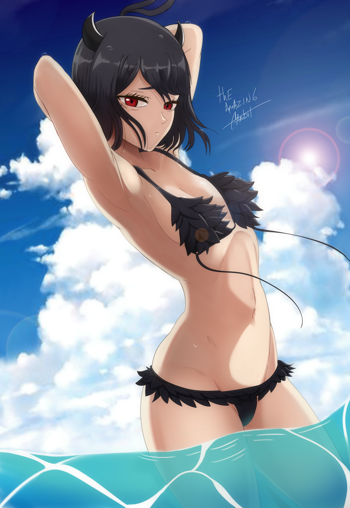 The Amazing Gambit Secre Swallowtail Black Clover Highres 1girl Armpits Bikini Black 0310