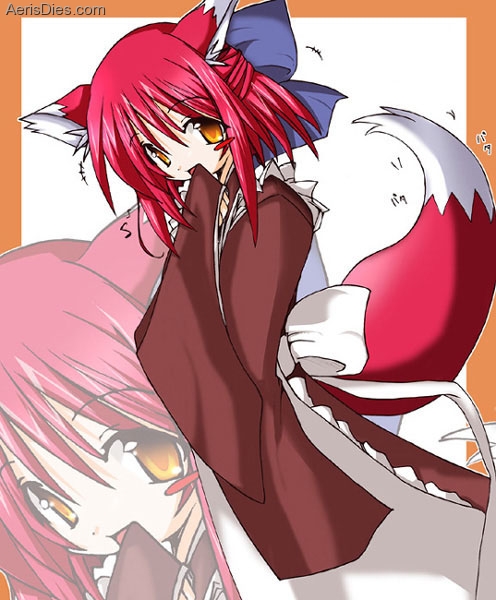 00s animal_ears fox_ears japanese_clothes kimono kohaku_(tsukihime) melty tsukihime