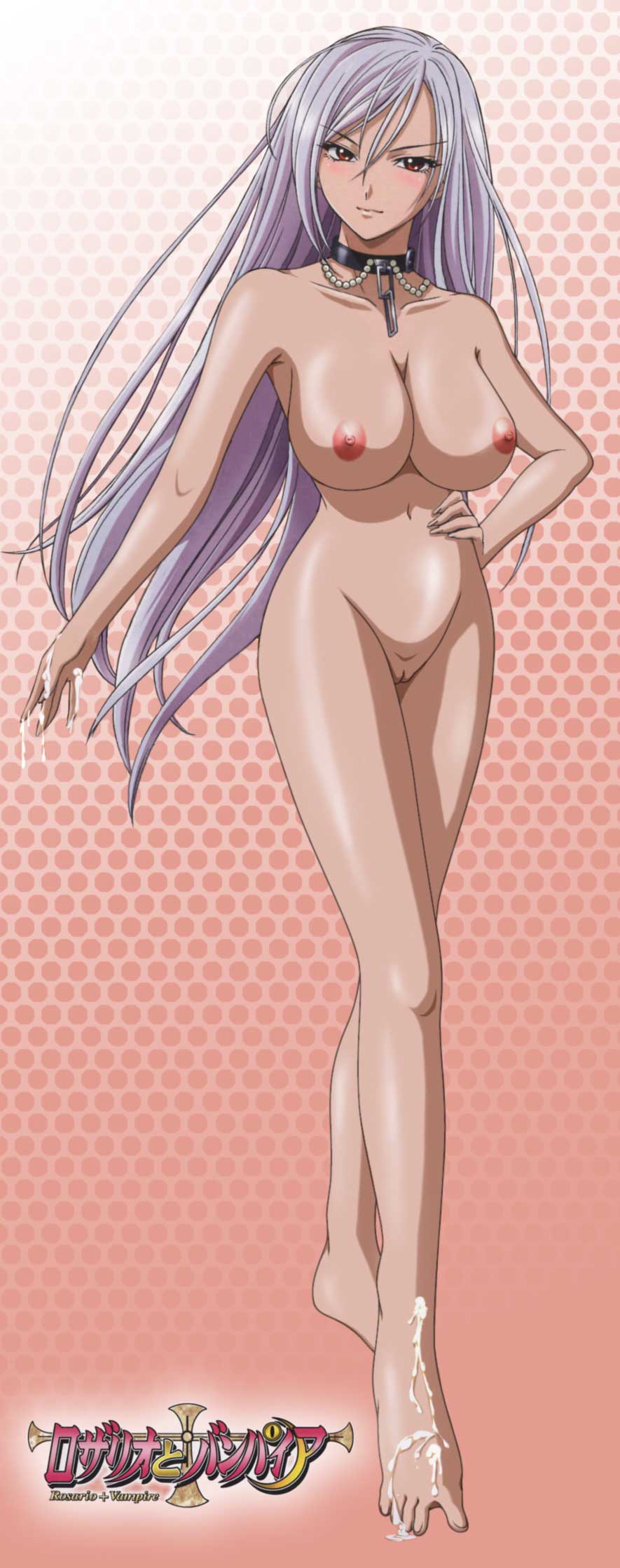 Akashiya Moka Inner Moka Rosario Vampire Silver Hair Highres Nude