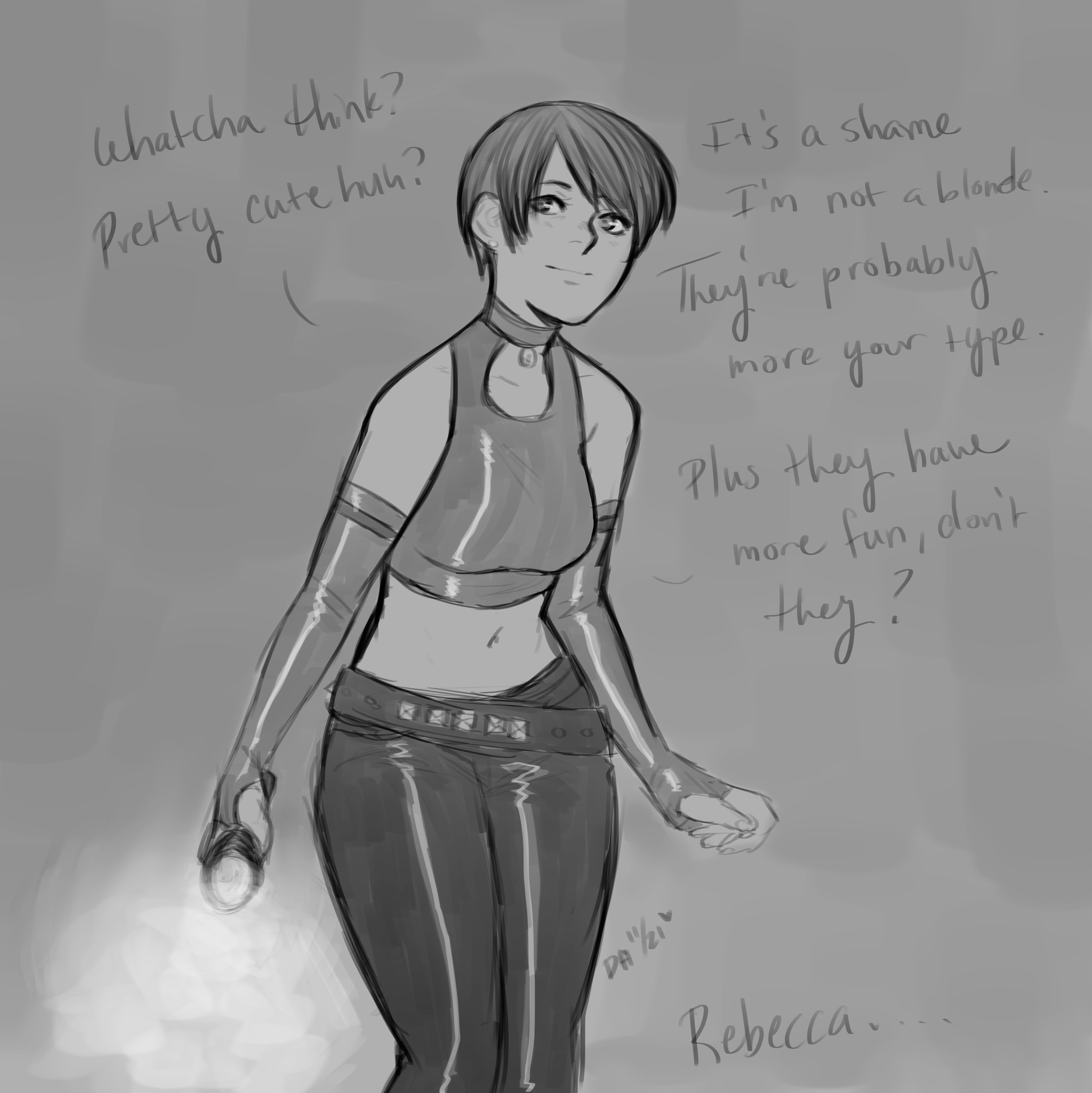 Billy Coen Rebecca Chambers Resident Evil Resident Evil Absurdres Highres Greyscale