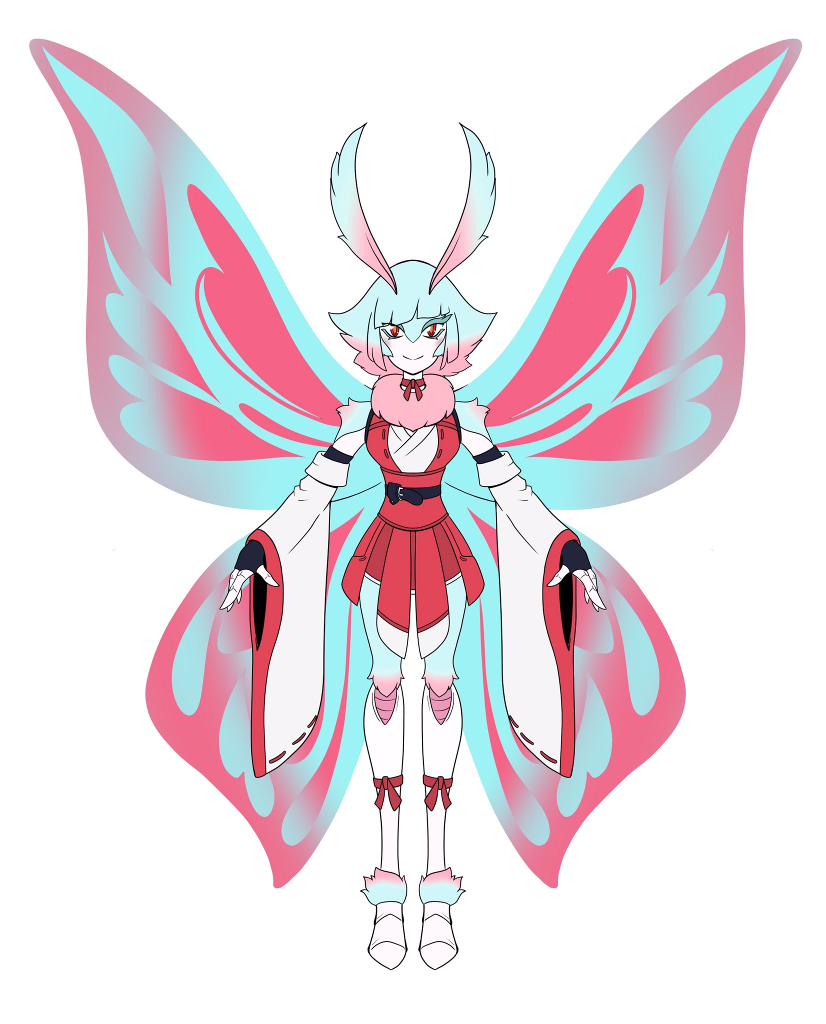 Original Highres 1girl Arthropod Girl Bug Insect Insect Girl Moth Moth Girl Red Eyes