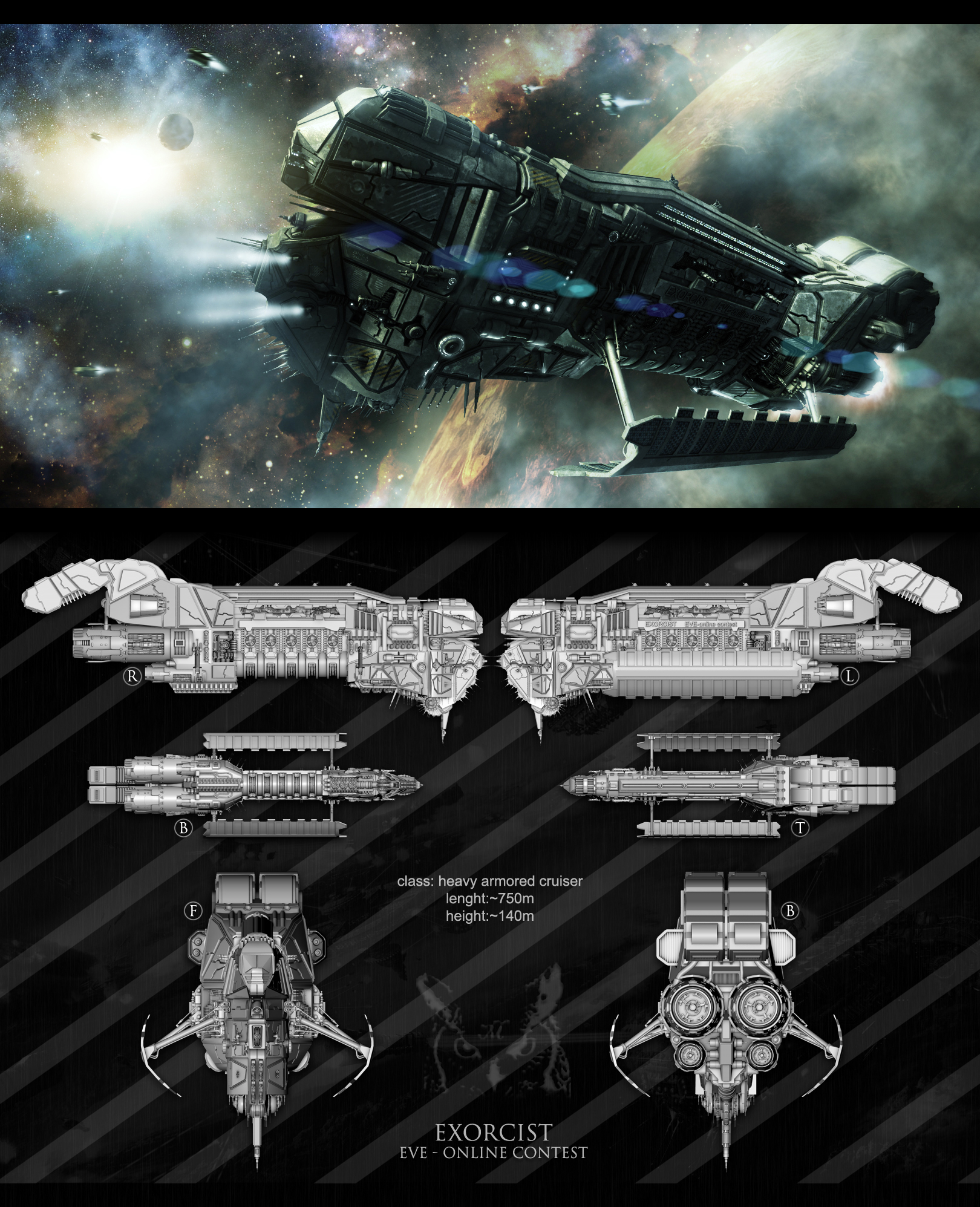 morxx, eve online, original, striped, commentary, concept art, highres ...