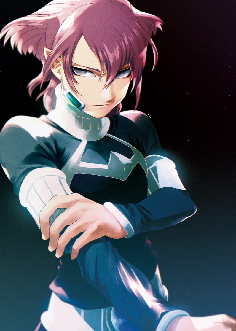 1boy alpha_(inazuma_eleven) black_background gradient_background inazuma_eleven_(series) inazuma_eleven_go inazuma_eleven_go_chrono_stone male_focus protocol_omega solo yanyo_(ogino_atsuki)