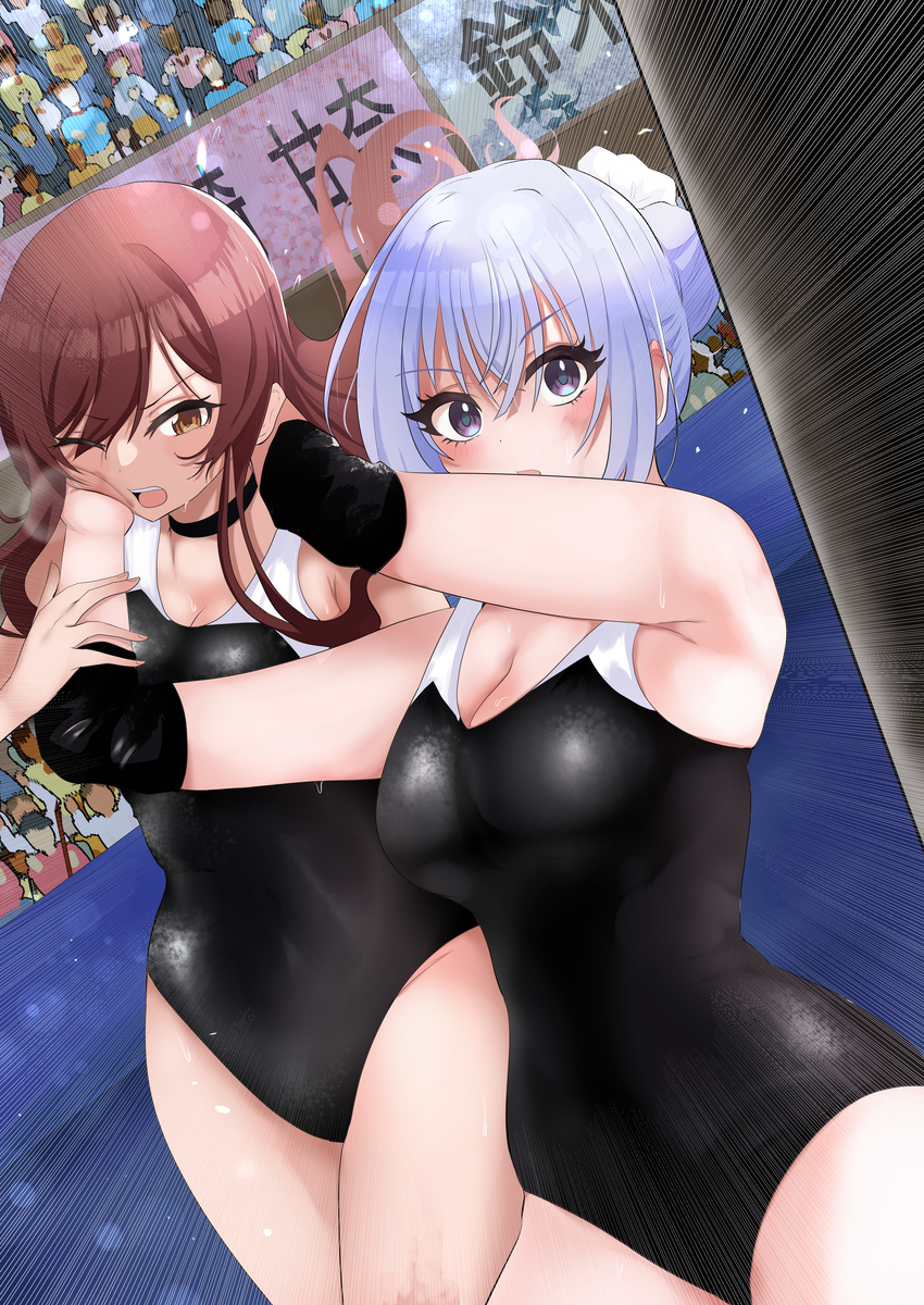 2girls catfight idolmaster idolmaster_shiny_colors multiple_girls osaki_amana suzuki_hana tagme wrestling