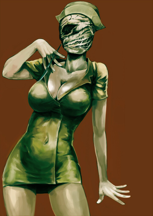 369 369pict Nurse Silent Hill Silent Hill 1girl Breasts Cleavage Female Focus Hat