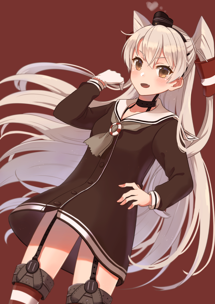 Natsume Natsume Melio Amatsukaze Kancolle Kantai Collection Silver Hair 1girl Black 1181