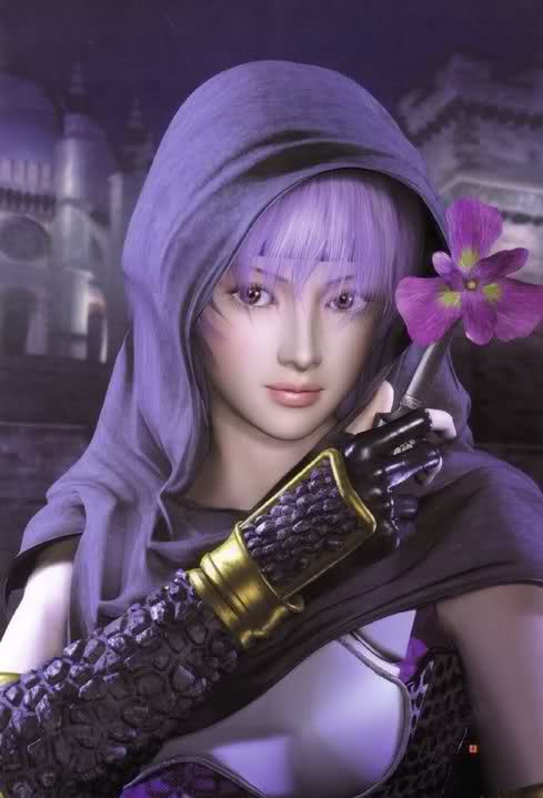 Ayane Doa Dead Or Alive Ninja Gaiden Tecmo Official Art 1girl 3d Hood Purple Hair