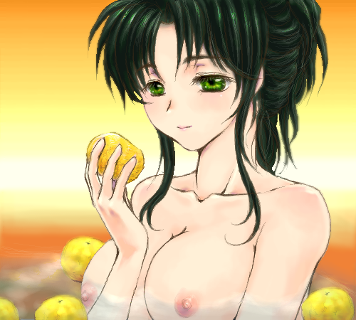 Yagisaka Seto Jochuu San Original Lowres 1girl Breasts Female Focus Green Eyes Green 