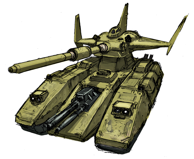 granada6343 gundam gundam_08th_ms_team magella_attack military military_vehicle mobile_suit_gundam motor_vehicle no_humans tank vehicle zeon