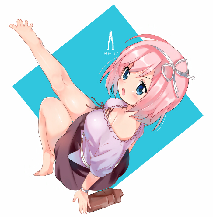 Dmm Melompan Pincers Ole Tower Ole Tower Bad Id Bad Pixiv Id 1girl Bare Legs Barefoot