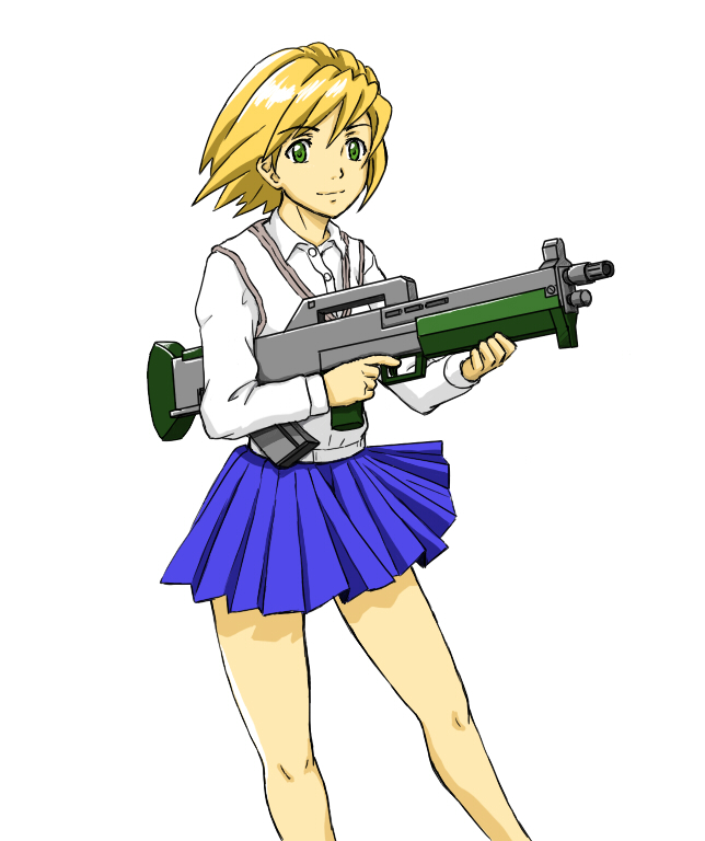 Omokane Saki Capcom Quiz Nanairo Dreams Tatsunoko Vs Capcom 1girl Anti Materiel Rifle
