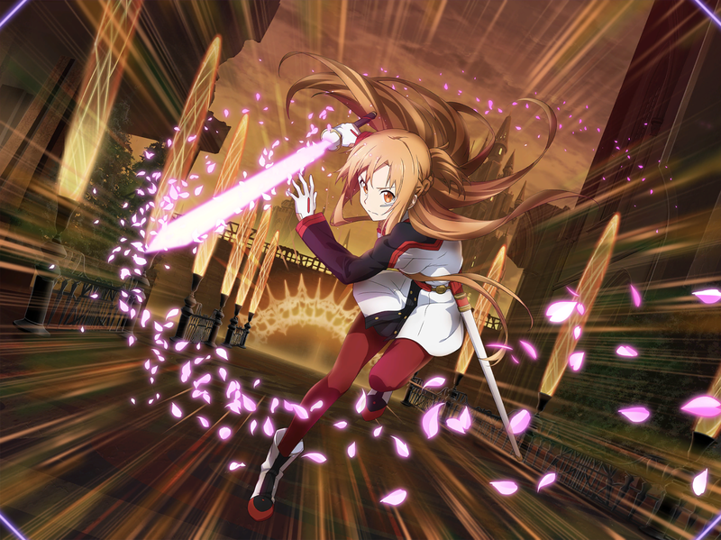 1girl asuna_(sao) augma black_sleeves boots brown_hair cloud cloudy_sky dutch_angle floating_hair game_cg gloves holding holding_sword holding_weapon long_hair long_sleeves motion_lines orange_eyes outdoors pantyhose petals red_pantyhose running short_sleeves sky solo sword sword_art_online sword_art_online:_alicization sword_art_online:_alicization_rising_steel sword_art_online:_unleashed_blading very_long_hair weapon white_gloves white_sleeves