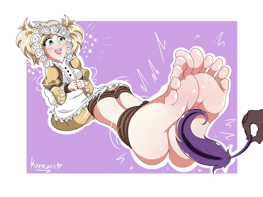 bound feathers feet female_focus fire_emblem fire_emblem_awakening kneecoxx_(artist) lissa_(fire_emblem) nintendo tickling tied_up