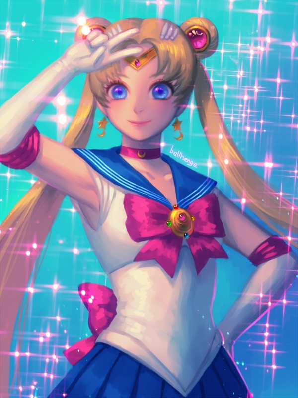 Bellhenge Sailor Moon Tsukino Usagi Bishoujo Senshi Sailor Moon 1girl Blonde Hair Blue 