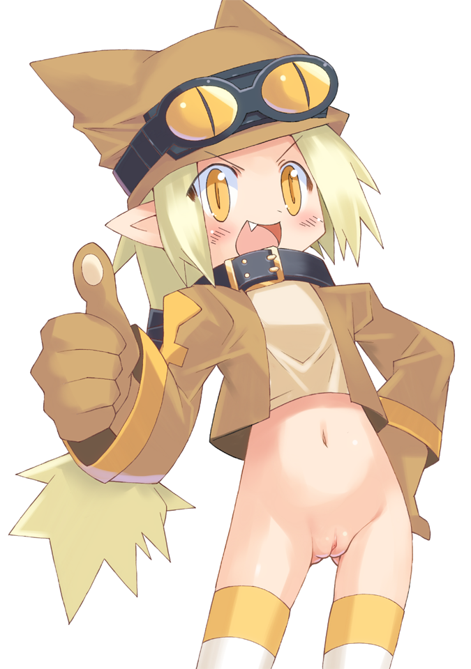 Tsudero Thief Disgaea Disgaea 1girl Blonde Hair Blush Bottomless Cleft Of Venus